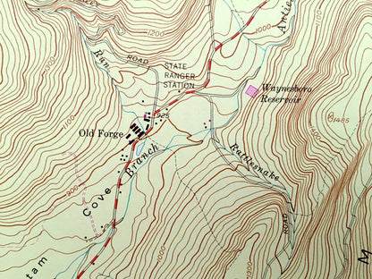 Antique Iron Springs, Pennsylvania 1953 US Geological Survey Topographic Map – Adams, Franklin County, Quincy, Guilford, Fairfield, Liberty