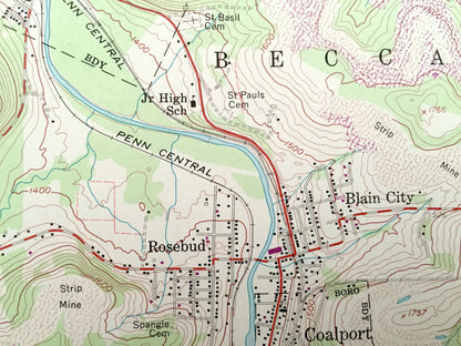 Antique Irvona, Pennsylvania 1959 US Geological Survey Topographic Map – Clearfield County, Jordan, Chest, Beccaria, Ferguson, Bigler, Knox