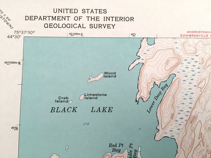 Antique Pope Mills, New York 1961 US Geological Survey Topographic Map – St Lawrence County, Morristown, Macomb, Pierces Corners, Black Lake