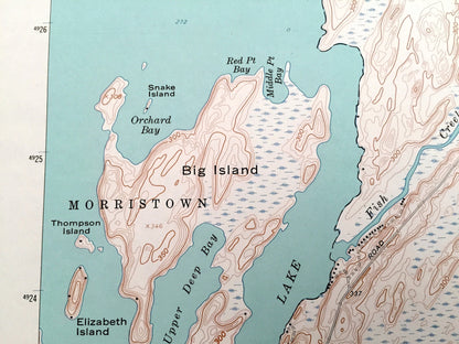 Antique Pope Mills, New York 1961 US Geological Survey Topographic Map – St Lawrence County, Morristown, Macomb, Pierces Corners, Black Lake