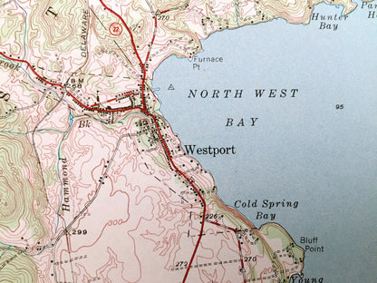Antique Port Henry, New York 1945 US Geological Survey Topographic Map –  Lake Champlain, Lewis, Essex, Westport, Moriah, Vermont NY VT