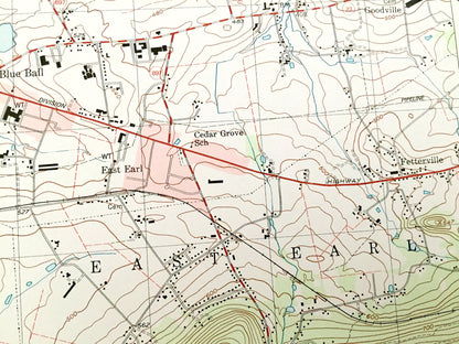 Antique New Holland, Pennsylvania 1999 US Geological Survey Topographic Map – Lancaster County, Salisbury, Leacock, East Earl, Paradise