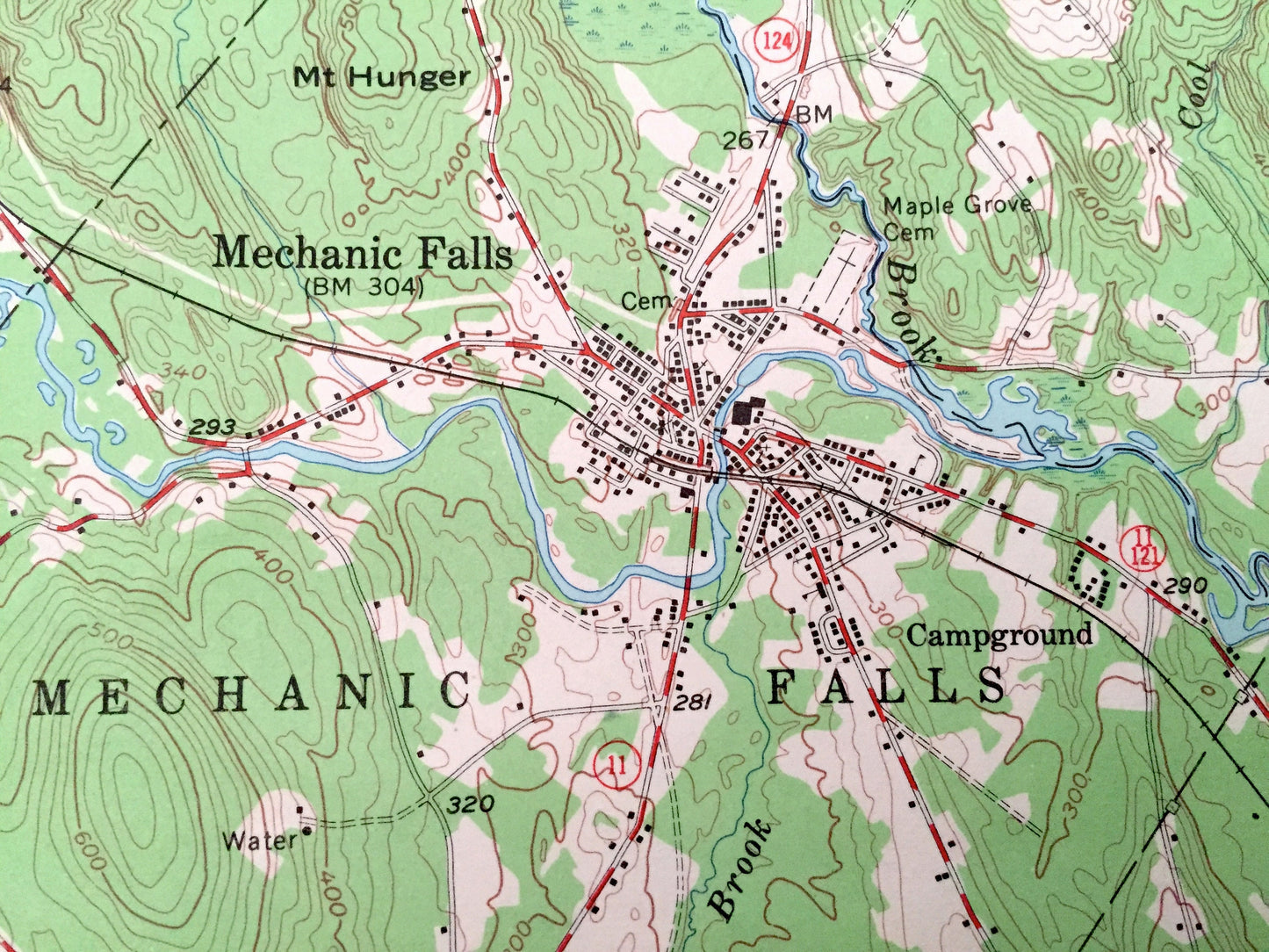 Antique Poland, Maine 1956 US Geological Survey Topographic Map – Mechanic Falls, Oxford County, Spring, Thompson Lake,, Androscoggin, ME