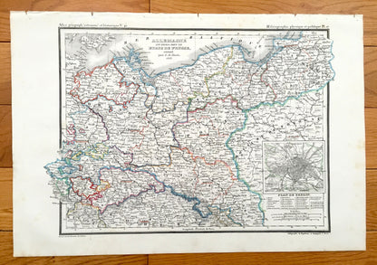 Antique 1835 Ancient Prussia Map from JG Heck's Atlas Géographique, Astronomique et Historique – Germany, Poland, Czech Republic, Magdeburg