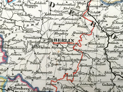 Antique 1835 Ancient Prussia Map from JG Heck's Atlas Géographique, Astronomique et Historique – Germany, Poland, Czech Republic, Magdeburg