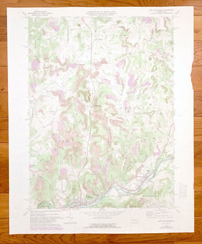 Antique New Bethlehem, Pennsylvania 1969 US Geological Survey Topographic Map – Clarion County, Armstrong County, Redbank, Porter, Limestone