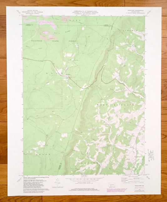 Antique Ogletown, Pennsylvania 1971 US Geological Survey Topographic Map – Somerset County, Bedford County, Cambria County, West St. Clair