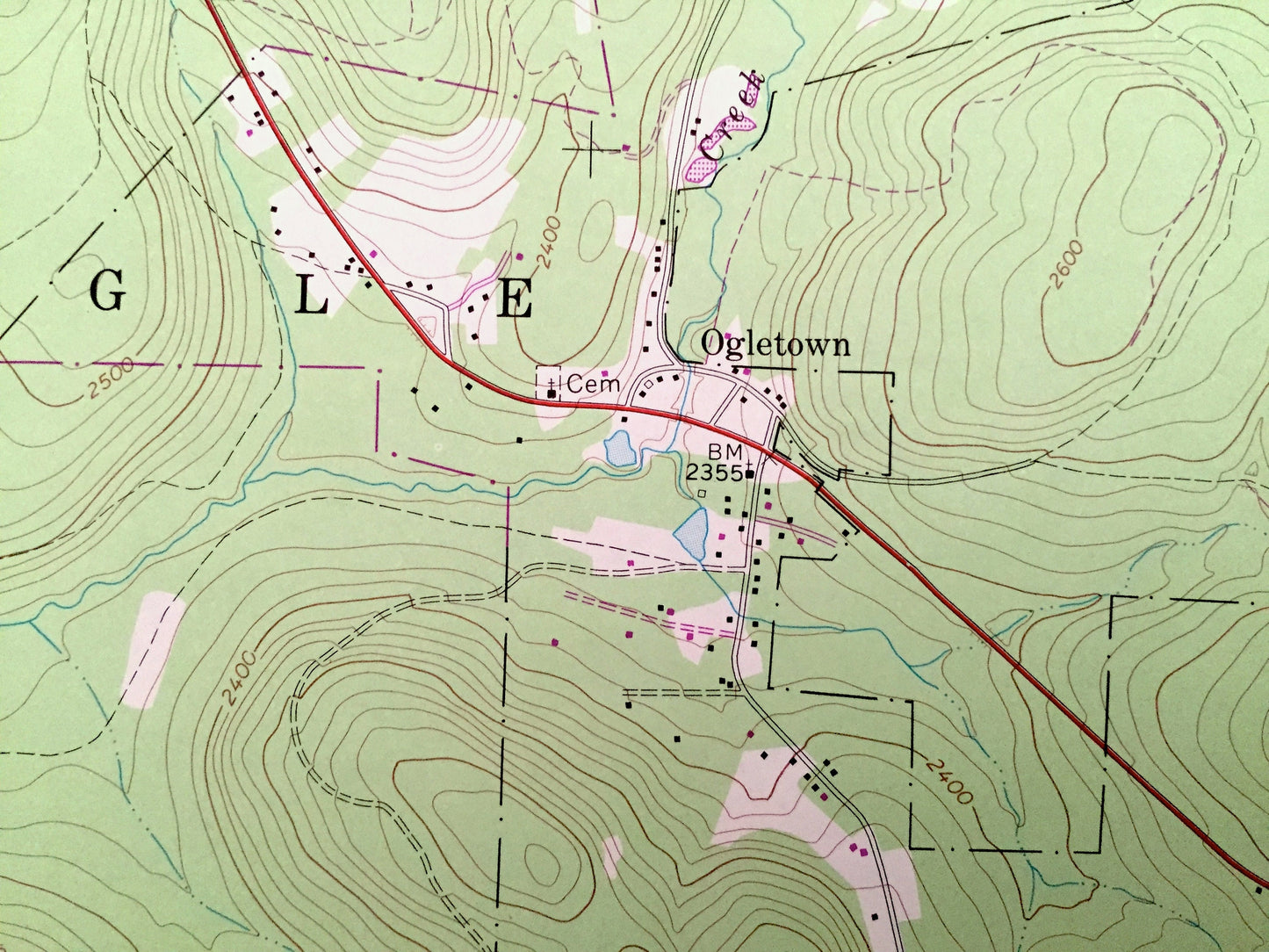 Antique Ogletown, Pennsylvania 1971 US Geological Survey Topographic Map – Somerset County, Bedford County, Cambria County, West St. Clair