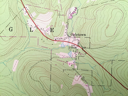 Antique Ogletown, Pennsylvania 1971 US Geological Survey Topographic Map – Somerset County, Bedford County, Cambria County, West St. Clair