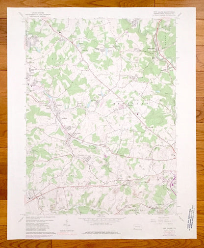 Antique New Salem, Pennsylvania 1964 US Geological Survey Topographic Map – Fayette County, Menallen, Redstone, German, South Union, Georges