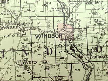 Antique Broome County, New York 1911 New Century Atlas Map – Binghamton, Lisle, Whitney Point, Deposit, Windsor, Lestershire, Sanford, NY