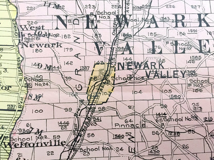 Antique Tioga County, New York 1911 New Century Atlas Map – Owego, Spencer, Nichols, Waverly, Candor, Newark Valley, Catatonk, Barton