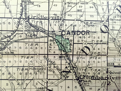 Antique Tioga County, New York 1911 New Century Atlas Map – Owego, Spencer, Nichols, Waverly, Candor, Newark Valley, Catatonk, Barton