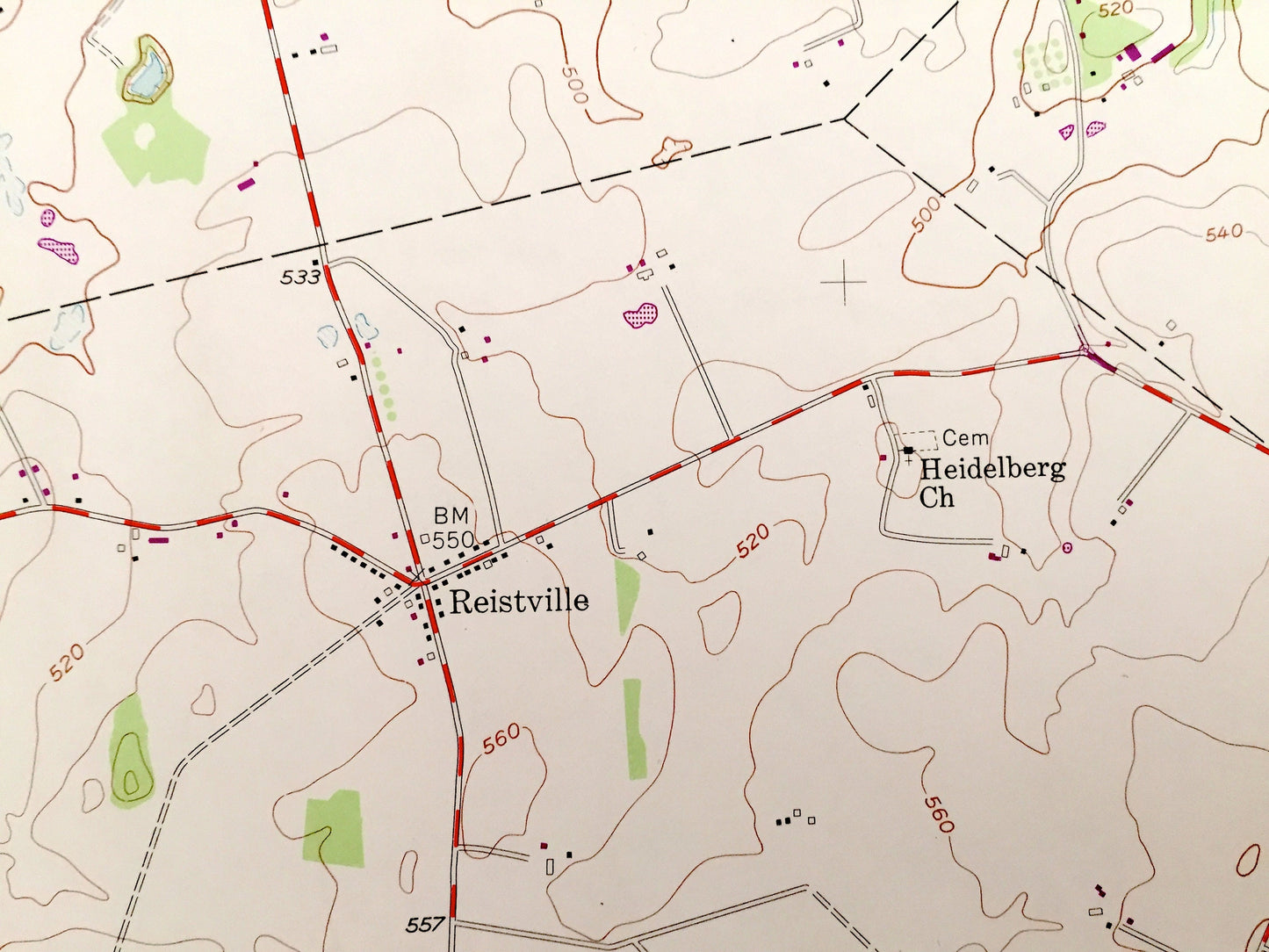 Antique Richland, Pennsylvania 1955 US Geological Survey Topographic Map – Lebanon, Lancaster County, Jackson, Heidelberg, Myerstown