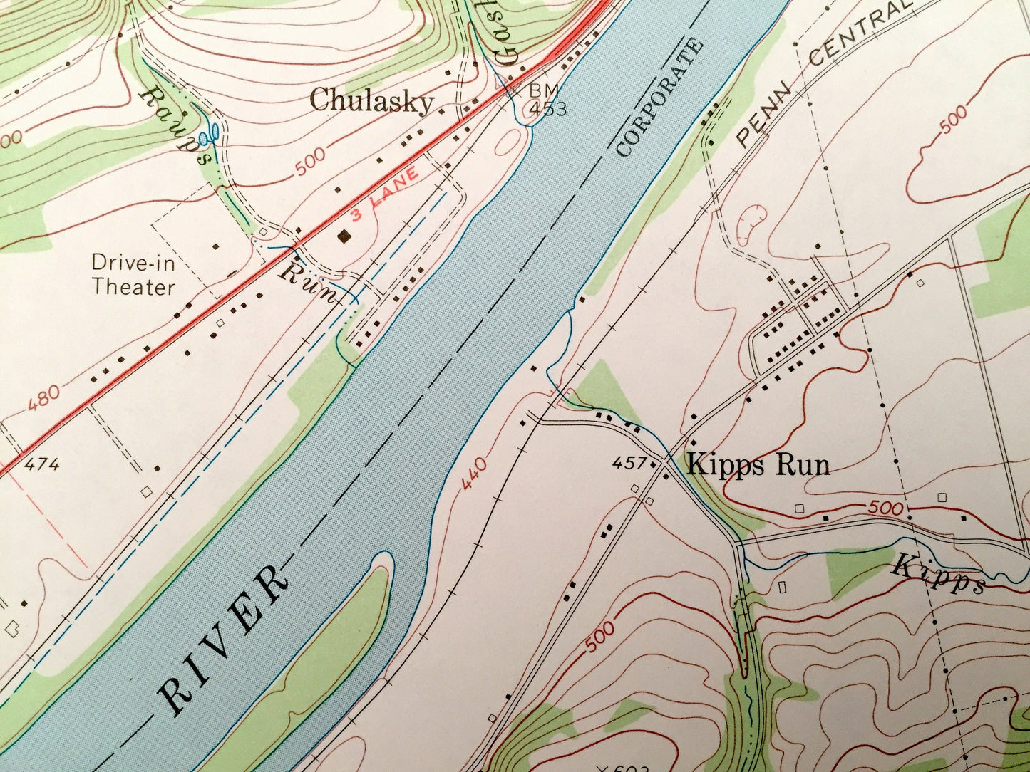 Antique Riverside, Pennsylvania 1969 US Geological Survey Topographic Map – Montour County, Northumberland County, Point, Upper Augusta