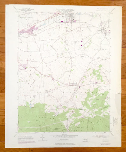 Antique Richland, Pennsylvania 1955 US Geological Survey Topographic Map – Lebanon, Lancaster County, Jackson, Heidelberg, Myerstown
