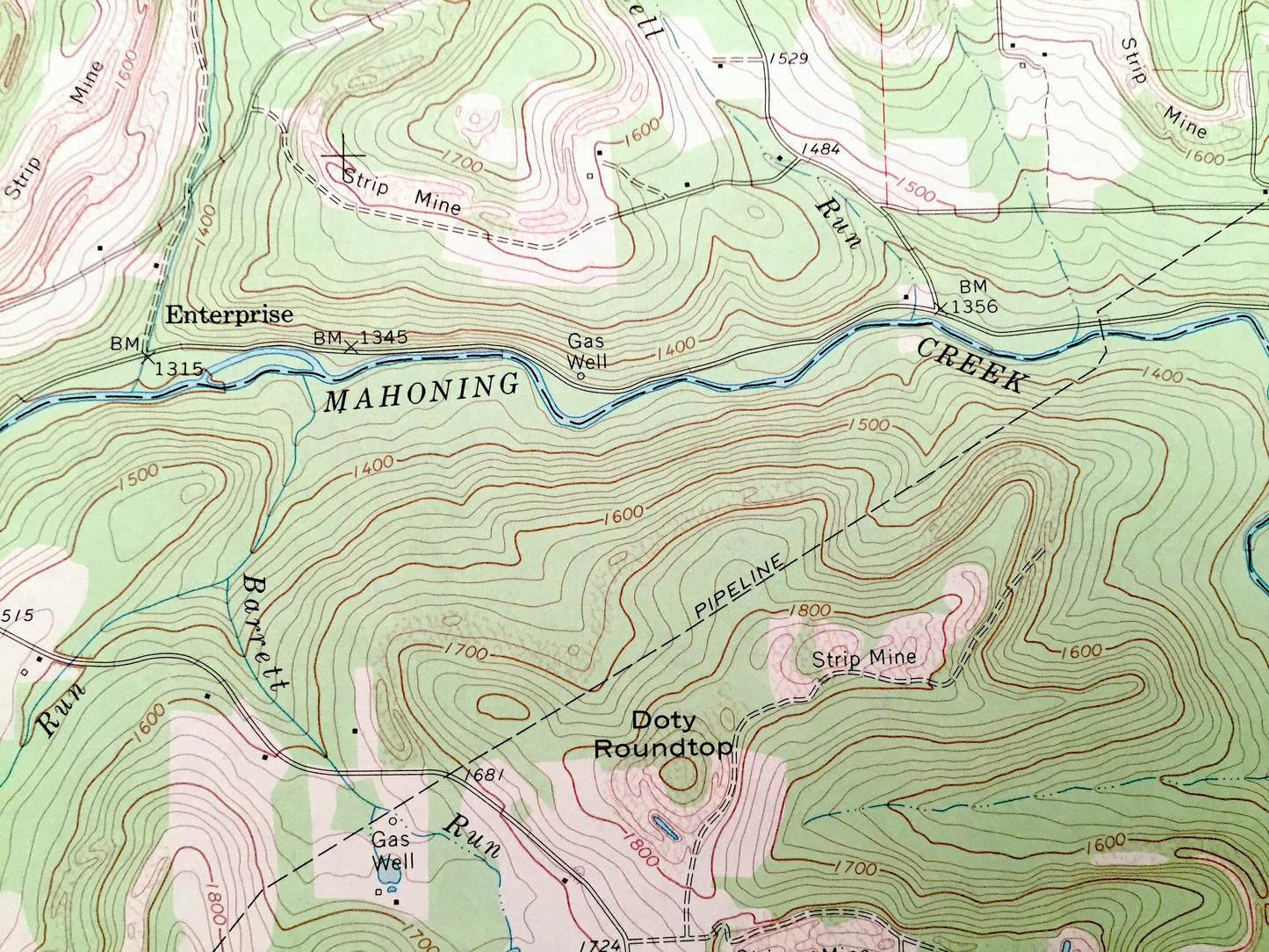 Antique Rochester Mills, Pennsylvania 1968 US Geological Survey Topographic Map – Indiana County, Canoe, Grant, Montgomery, Banks, Hillsdale
