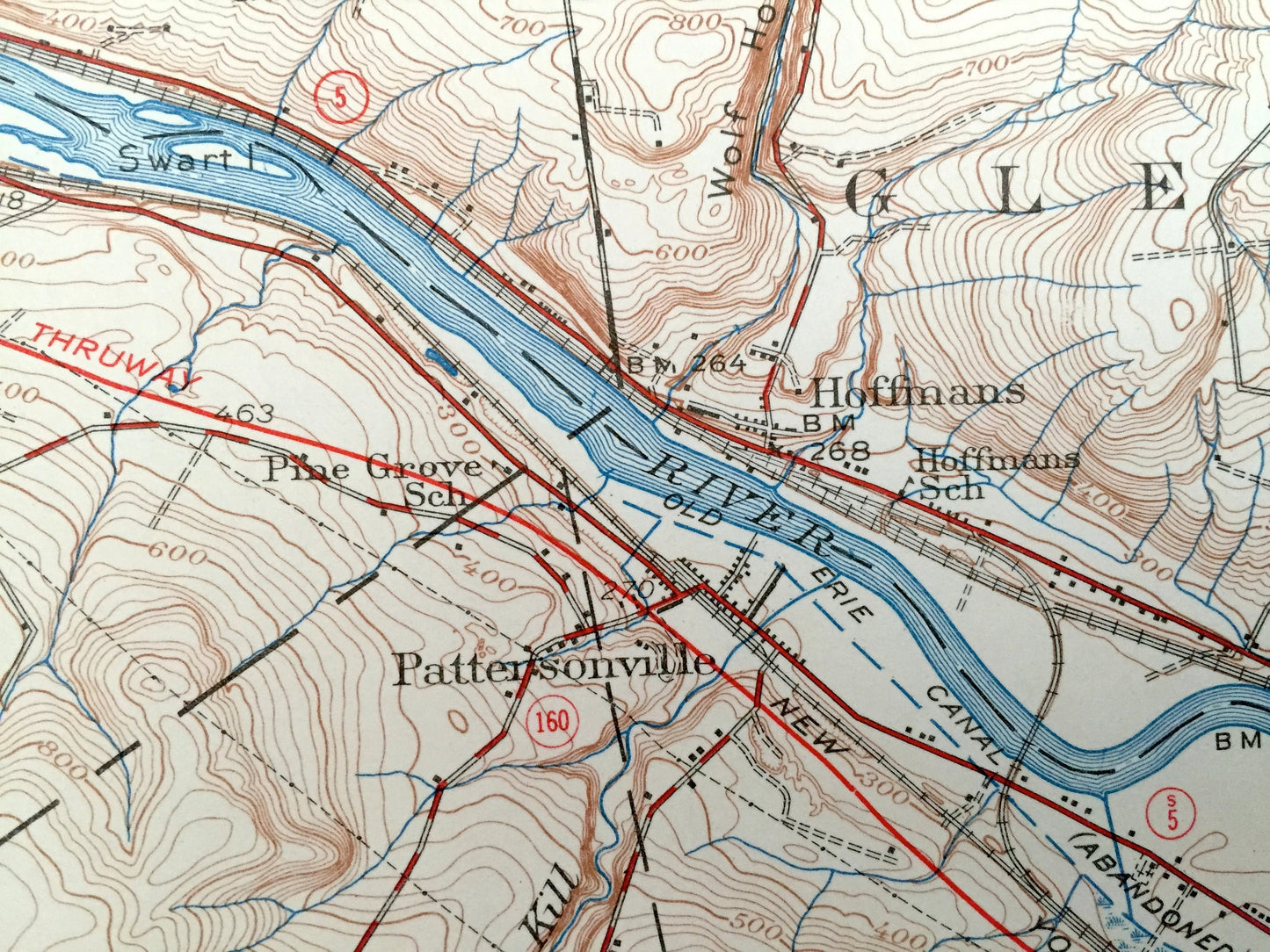 Antique Amsterdam, New York 1947 US Geological Survey Topographic Map – Adirondacks, Schenectady, Fulton, Montgomery, Saratoga County, NY