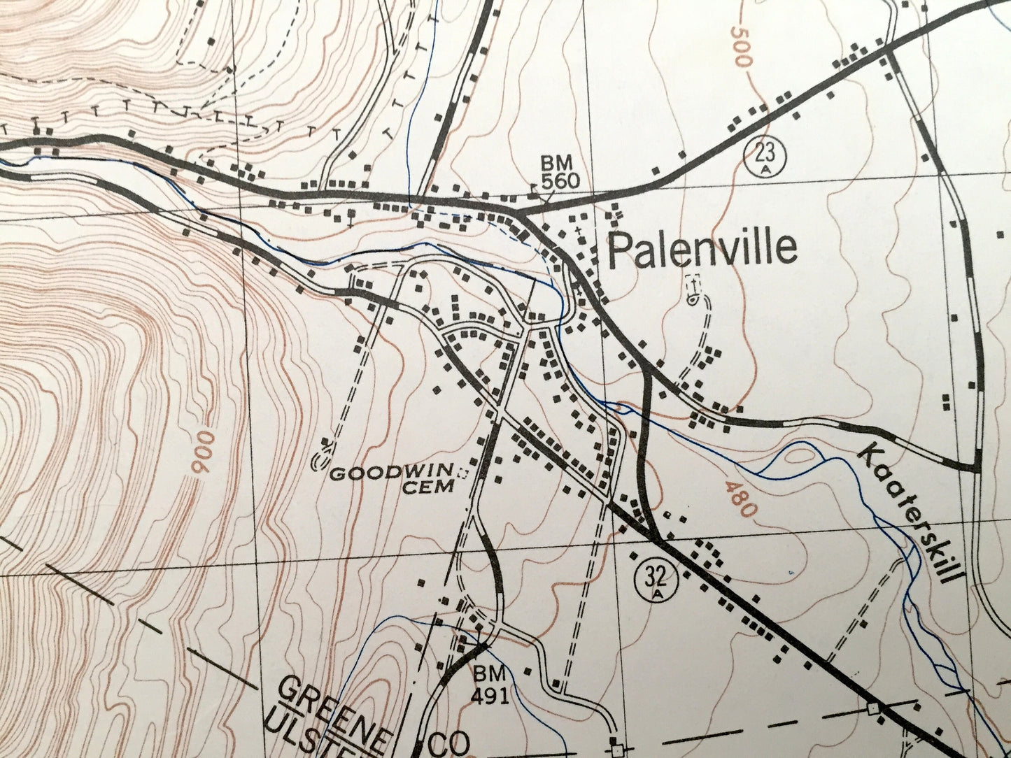 Antique Kaaterskill, New York 1946 US Geological Survey Topographic Map – Greene County, Cairo, Saugerties, Tannersville Hunter Catskills NY