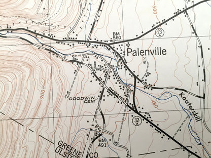 Antique Kaaterskill, New York 1946 US Geological Survey Topographic Map – Greene County, Cairo, Saugerties, Tannersville Hunter Catskills NY