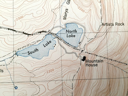 Antique Kaaterskill, New York 1946 US Geological Survey Topographic Map – Greene County, Cairo, Saugerties, Tannersville Hunter Catskills NY