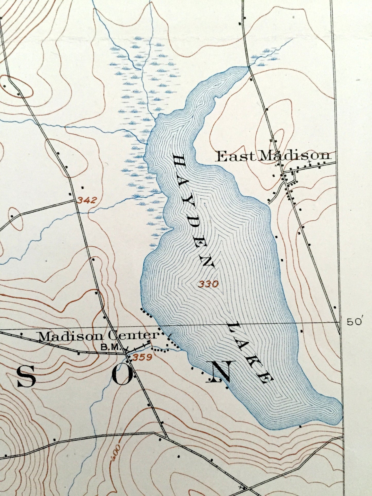 Antique Anson, Maine 1904 US Geological Survey Topographic Map – Somerset County, Madison, Bingham, Embden, Adison, Stark, Hayden Lake, ME