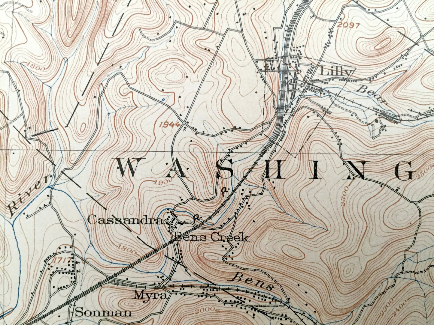 Antique Ebensburg, Pennsylvania 1904 US Geological Survey Topographic Map – Cambria County, Allegheny, Logan, Portage, Munster Summerhill PA