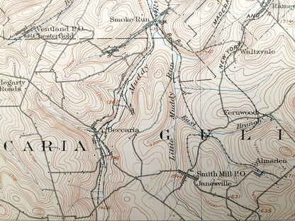 Antique Houtzdale, Pennsylvania 1905 US Geological Survey Topographic Map – Clearfield County, Pike, Bradford, Graham, Madera, Decatur, Knox
