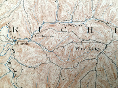 Antique Rogersville, Pennsylvania 1905 US Geological Survey Topographic Map – Greene County, Morris, Washington Aleppo Springhill Gilmore PA