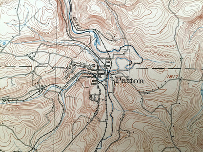 Antique Patton, Pennsylvania 1904 US Geological Survey Topographic Map – Cambria County, Burnside, Westover, Beccaria, Susquehanna, Hastings