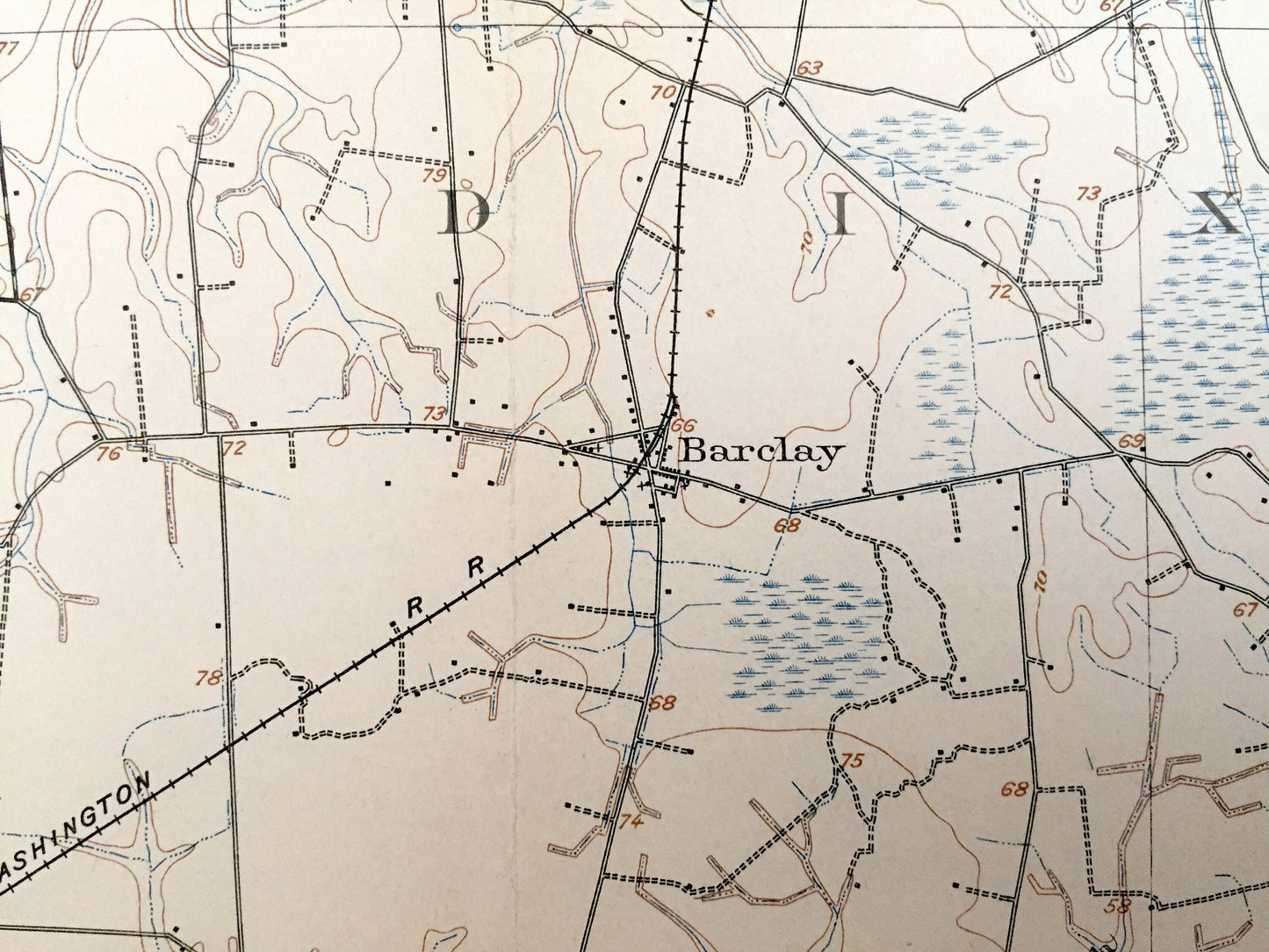 Antique Barclay, Maryland 1905 US Geological Survey Topographic Map – Caroline, Queen Anne County, Dixon, Crumpton, Henderson Church Hill MD