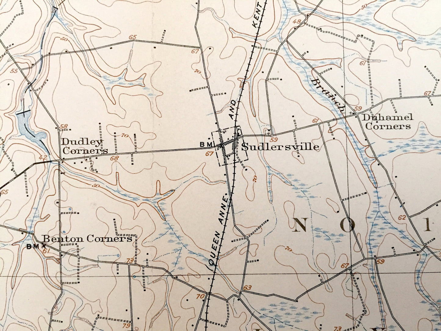 Antique Barclay, Maryland 1905 US Geological Survey Topographic Map – Caroline, Queen Anne County, Dixon, Crumpton, Henderson Church Hill MD