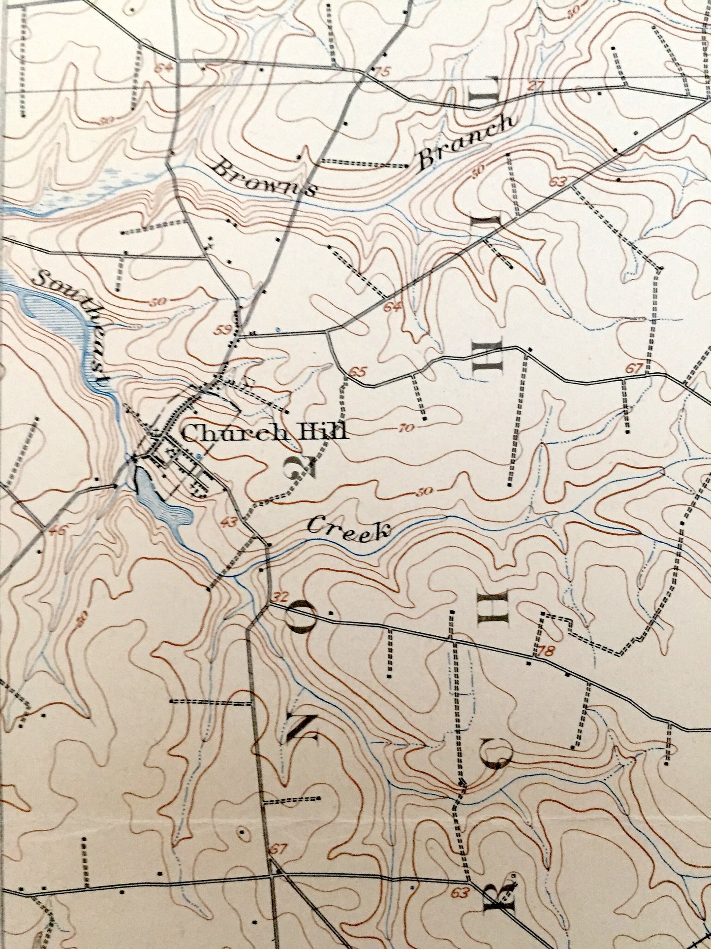 Antique Barclay, Maryland 1905 US Geological Survey Topographic Map – Caroline, Queen Anne County, Dixon, Crumpton, Henderson Church Hill MD