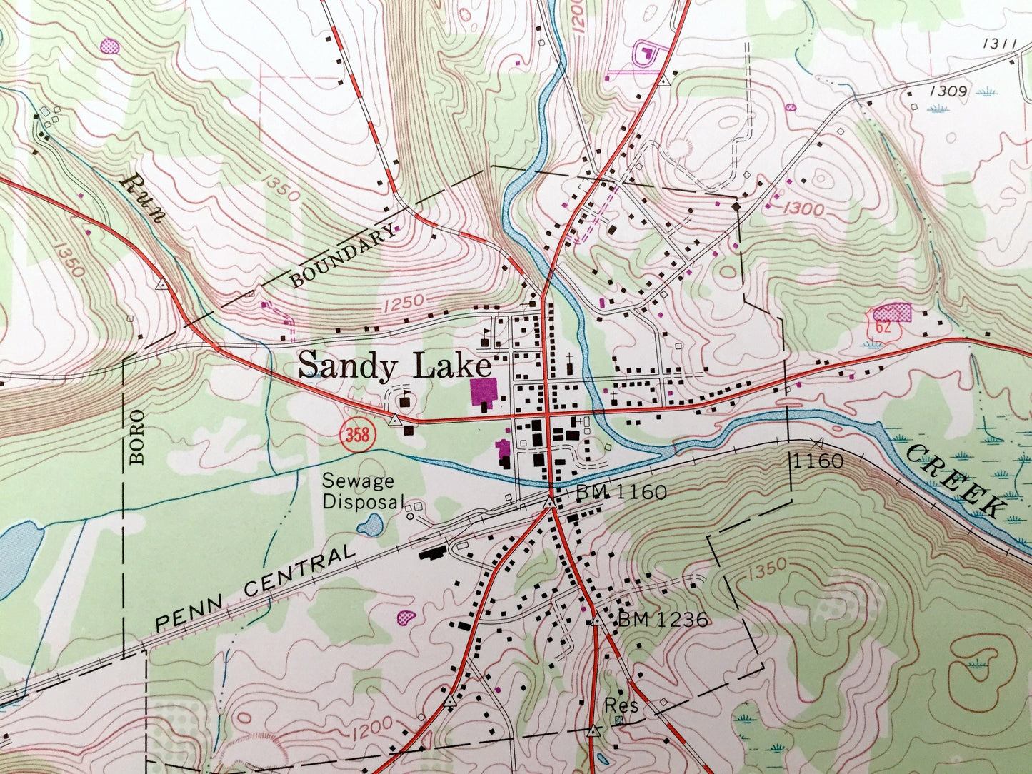 Antique Sandy Lake, Pennsylvania 1960 US Geological Survey Topographic Map – Mercer, Venango County, Worth, New Vernon, Jackson Township, PA