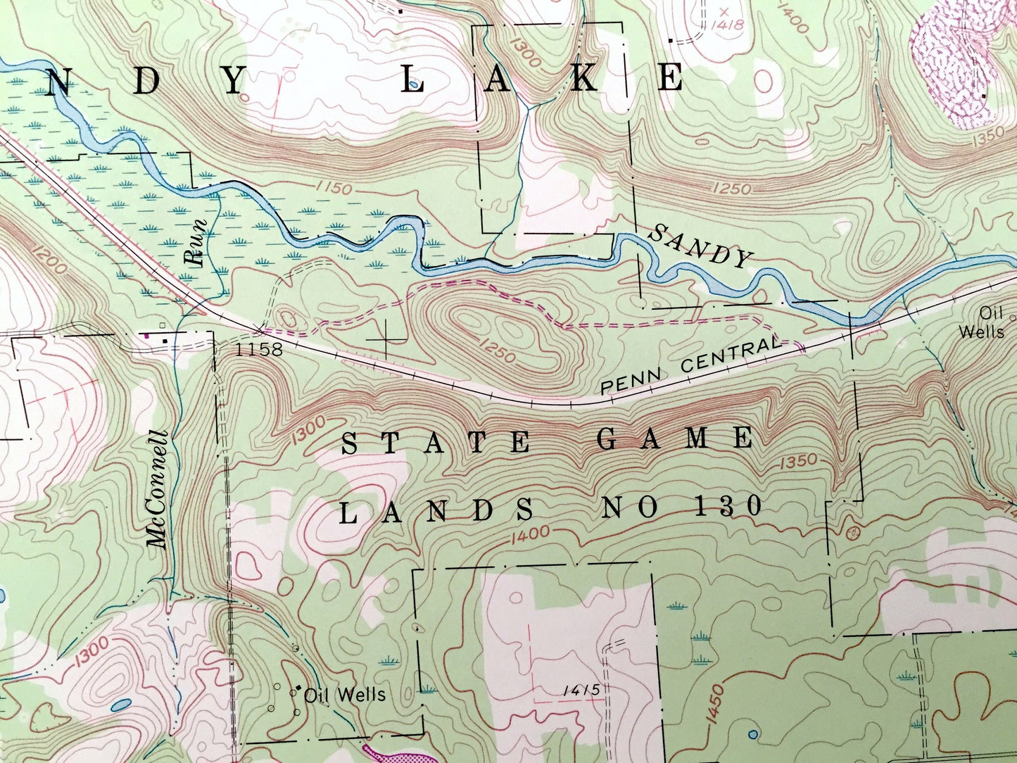 Antique Sandy Lake, Pennsylvania 1960 US Geological Survey Topographic Map – Mercer, Venango County, Worth, New Vernon, Jackson Township, PA