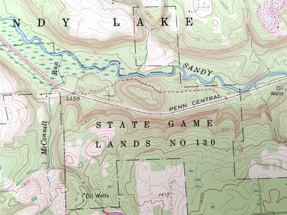Antique Sandy Lake, Pennsylvania 1960 US Geological Survey Topographic Map – Mercer, Venango County, Worth, New Vernon, Jackson Township, PA