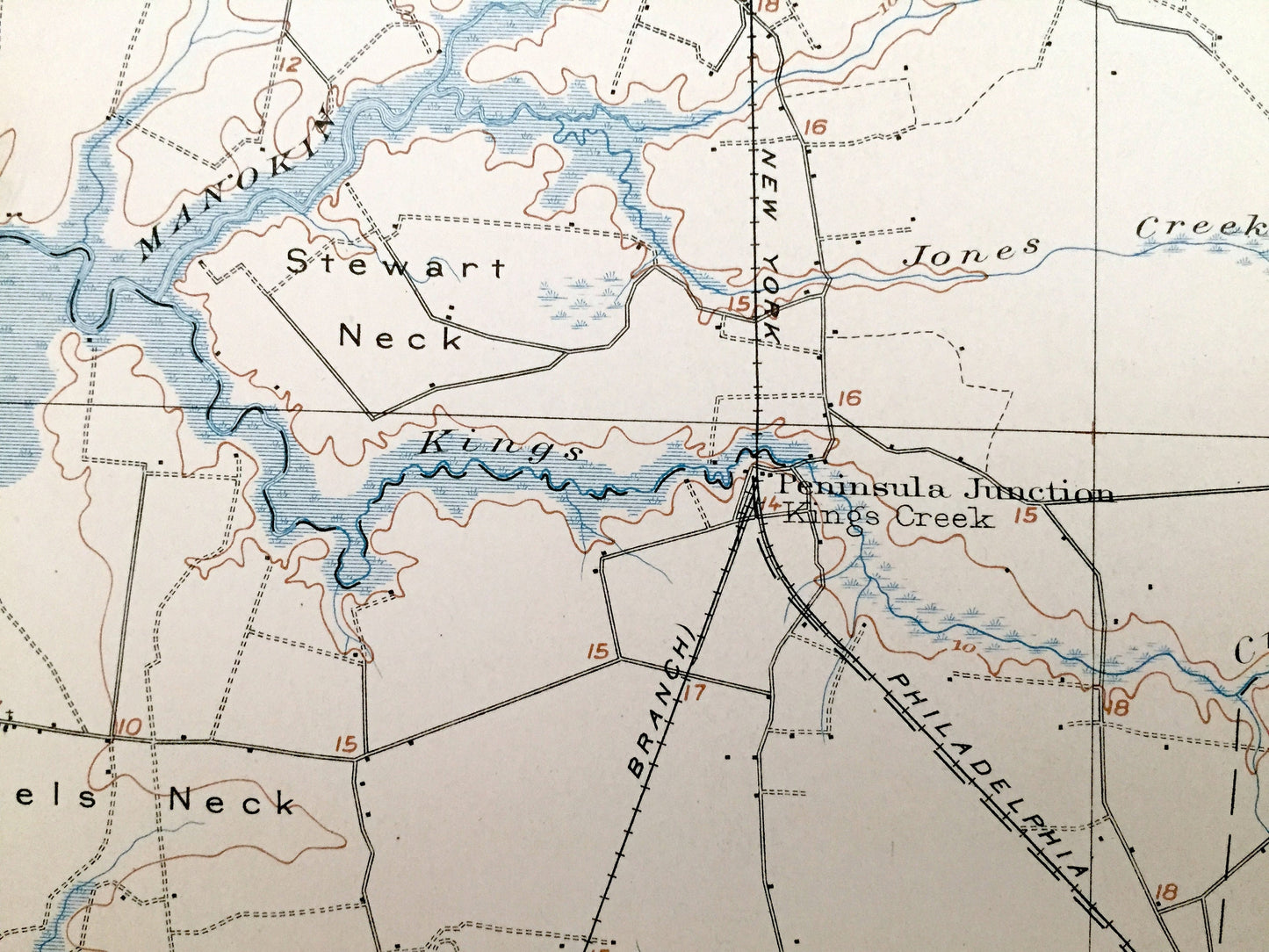 Antique Princess Anne, Maryland 1901 US Geological Survey Topographic Map – Pocomoke, Westover, Wellington, Whiteburg, Cokesbury, Kingston