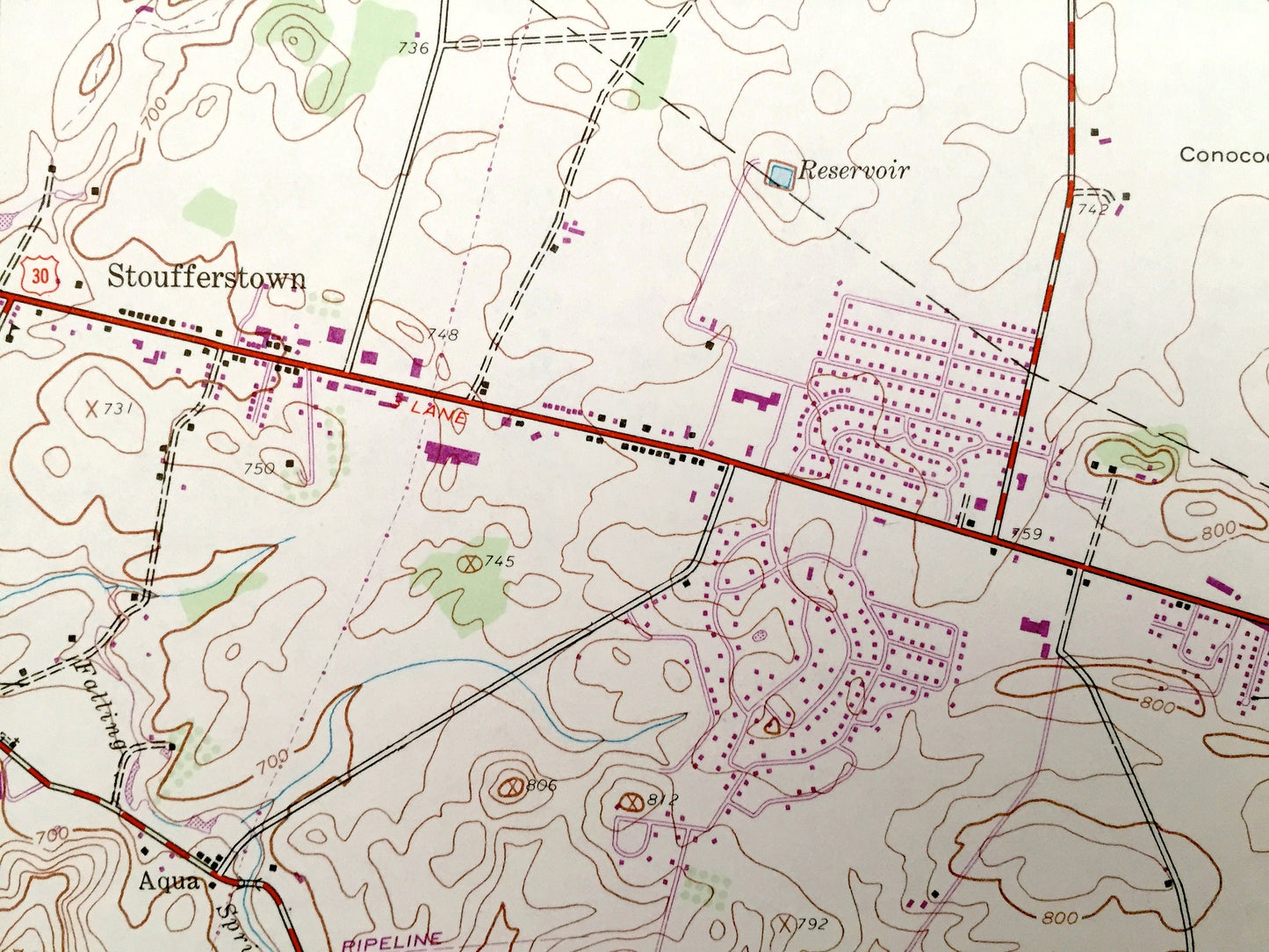 Antique Scotland, Pennsylvania 1944 US Geological Survey Topographic Map – Franklin County, Southampton, Greene, Guilford, Green Village