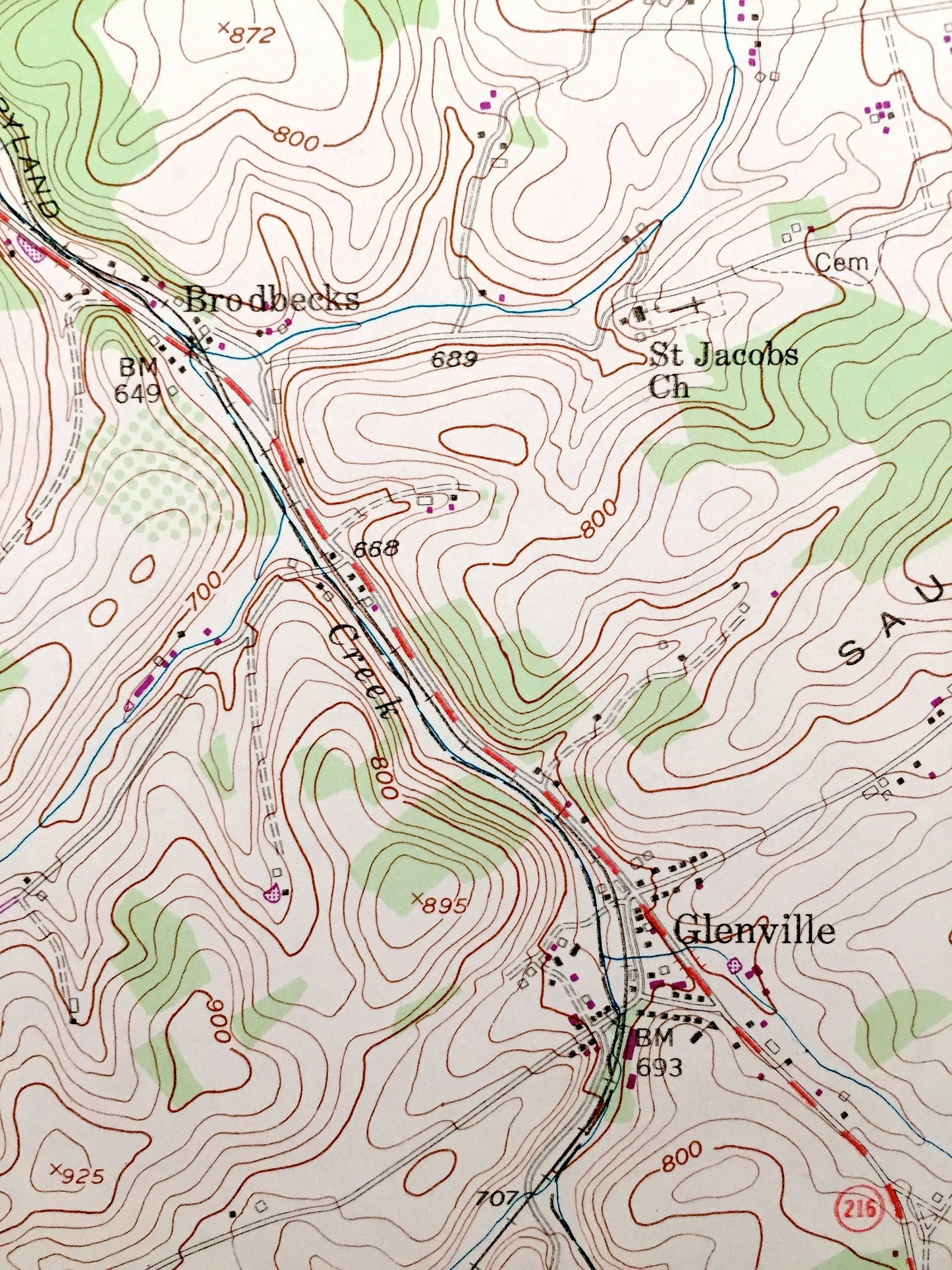 Antique Seven Valleys, Pennsylvania 1953 US Geological Survey Topographic Map – York County, Codorus, North Codorus, Manheim, Springfield