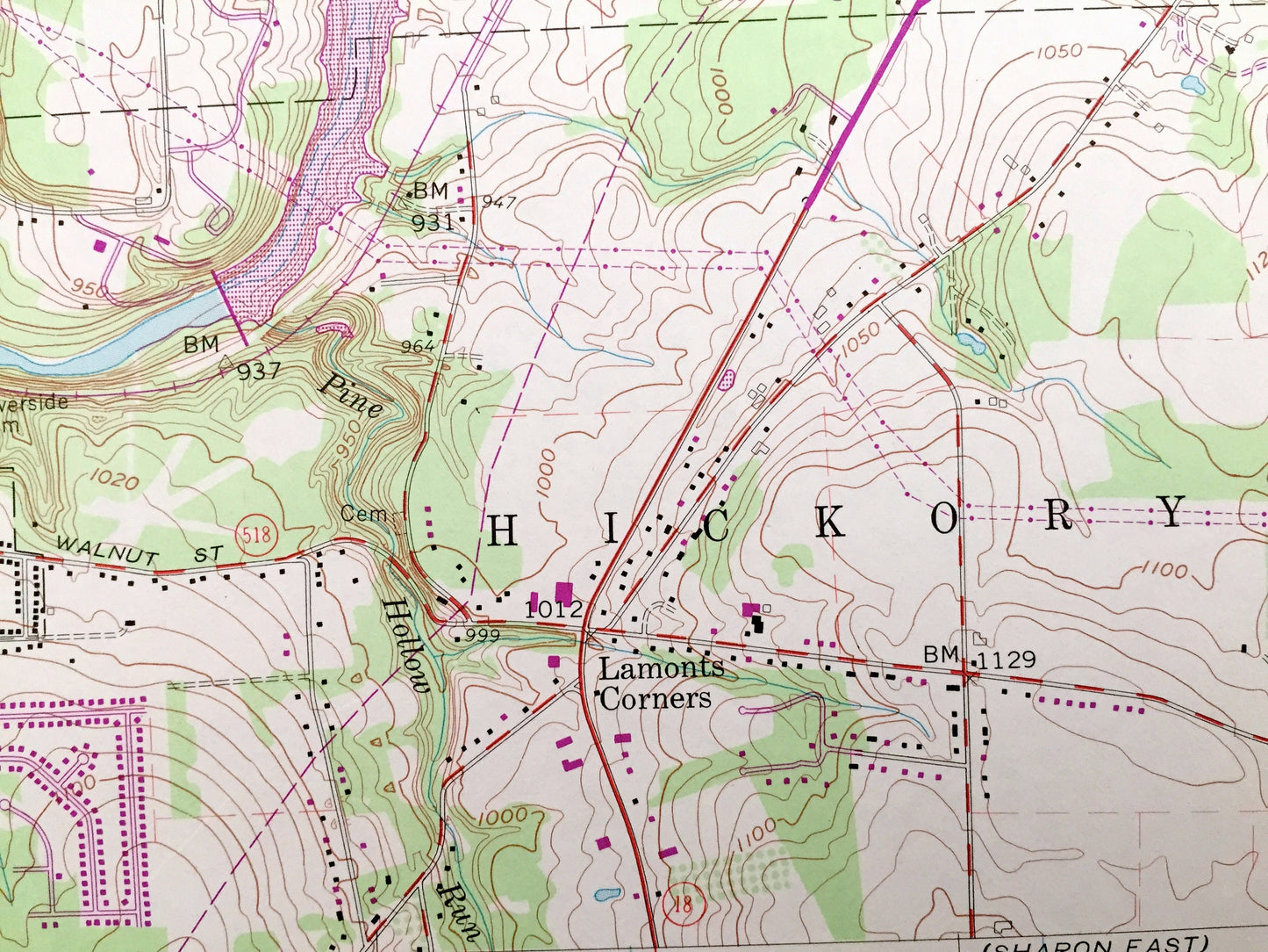 Antique Sharpsville, Pennsylvania 1958 US Geological Survey Topographic Map – Mercer County, South Pymatuning, West Salem, Shenango River PA