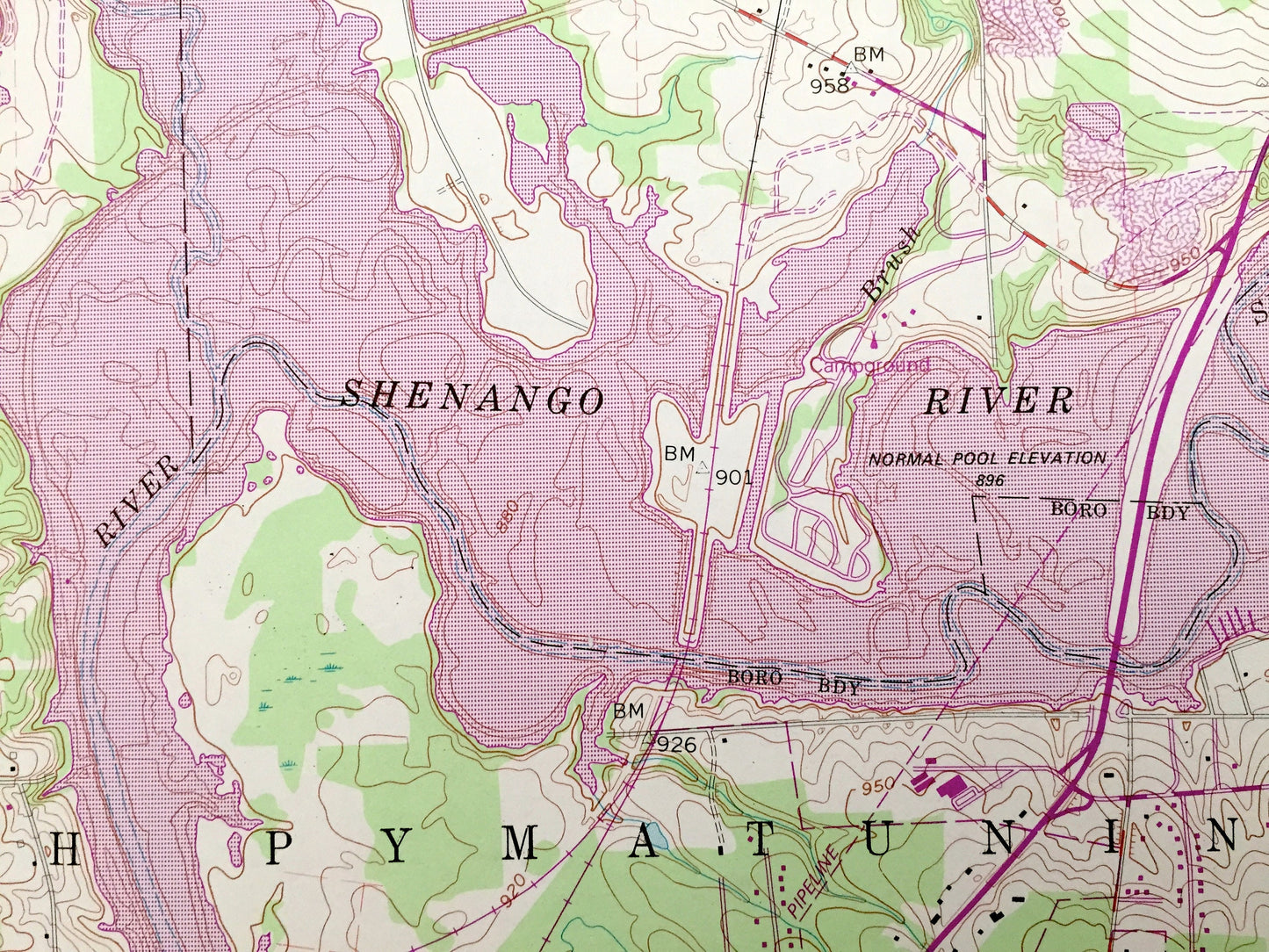 Antique Sharpsville, Pennsylvania 1958 US Geological Survey Topographic Map – Mercer County, South Pymatuning, West Salem, Shenango River PA
