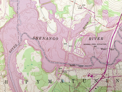 Antique Sharpsville, Pennsylvania 1958 US Geological Survey Topographic Map – Mercer County, South Pymatuning, West Salem, Shenango River PA