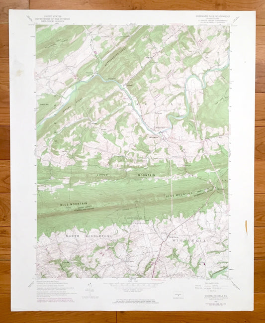 Antique Shermans Dale, Pennsylvania 1952 US Geological Survey Topographic Map – Perry County, Cumberland County, Carroll, North Middleton