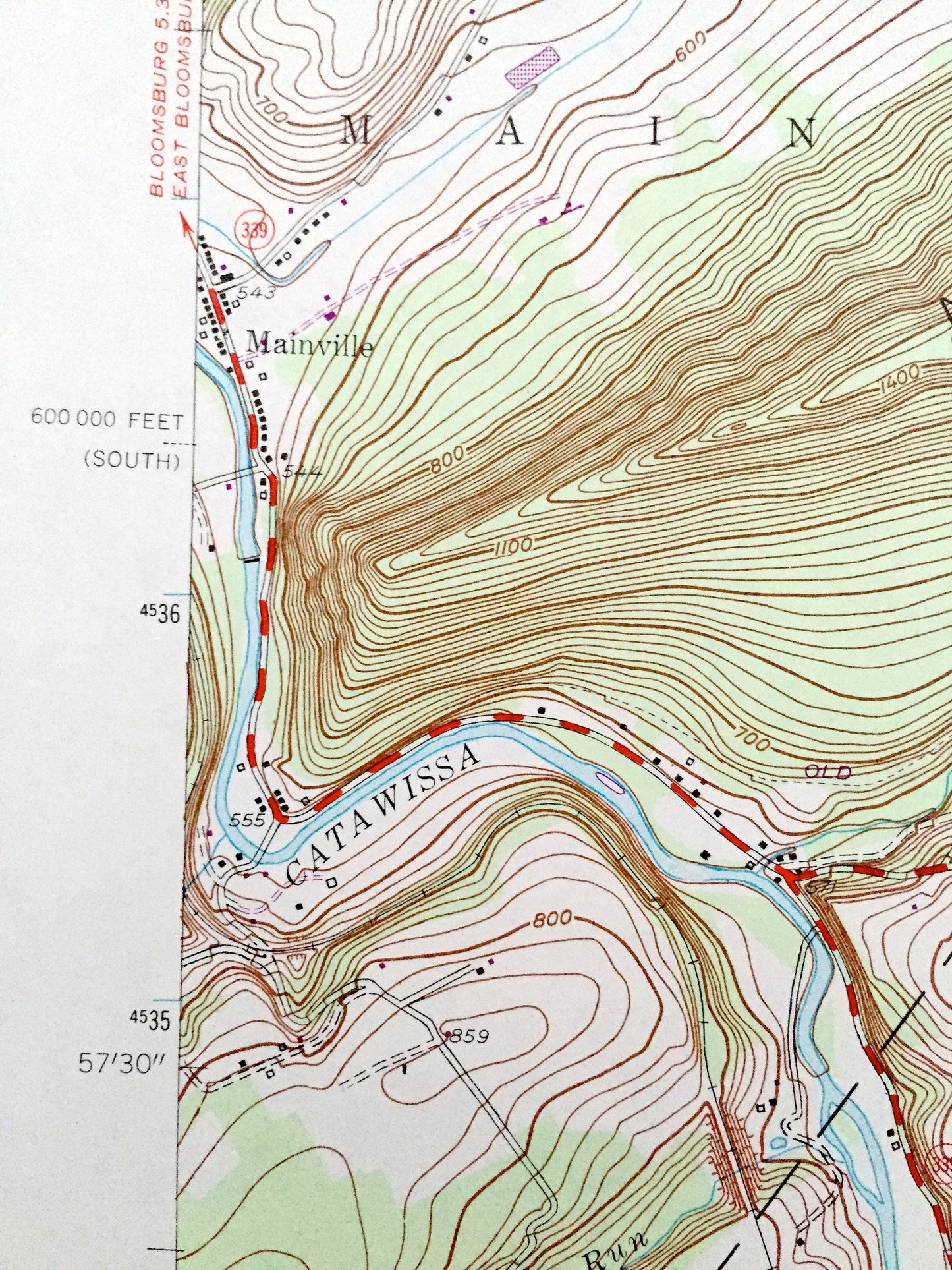 Antique Shumans, Pennsylvania 1955 US Geological Survey Topographic Map – Columbia County, Schuylkill County, Beaver, Roaring Creek, Locust