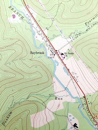 Antique Sheffield, Pennsylvania 1966 US Geological Survey Topographic Map – Warren County, Forest County, Cherry Grove, Mead, Howe, Milltown