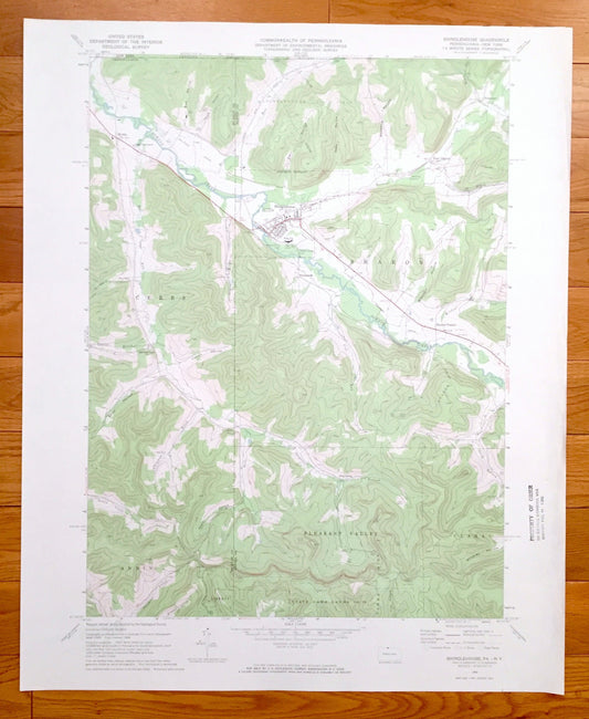 Antique Shinglehouse, Pennsylvania - New York 1969 US Geological Survey Topographic Map – McKean County, Potter County PA Allegany County NY