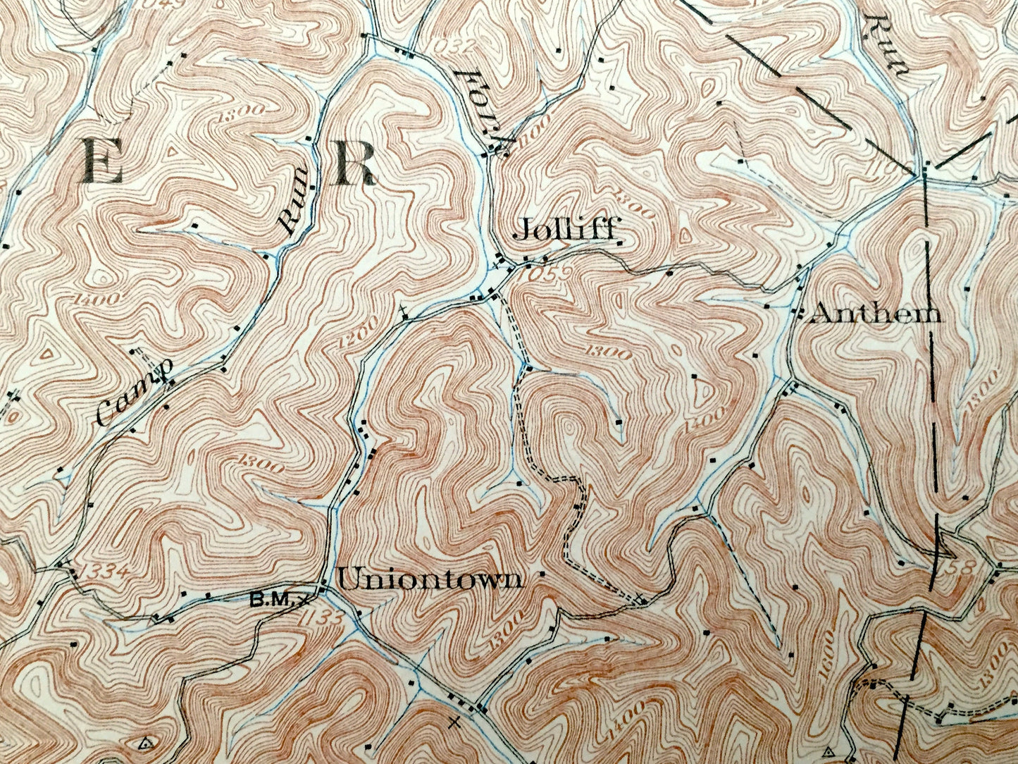 Antique Littleton, West Virginia 1905 US Geological Survey Topographic Map – Wetzel County, Proctor, Galmish, Pinegrove Meade Jacksonburg WV