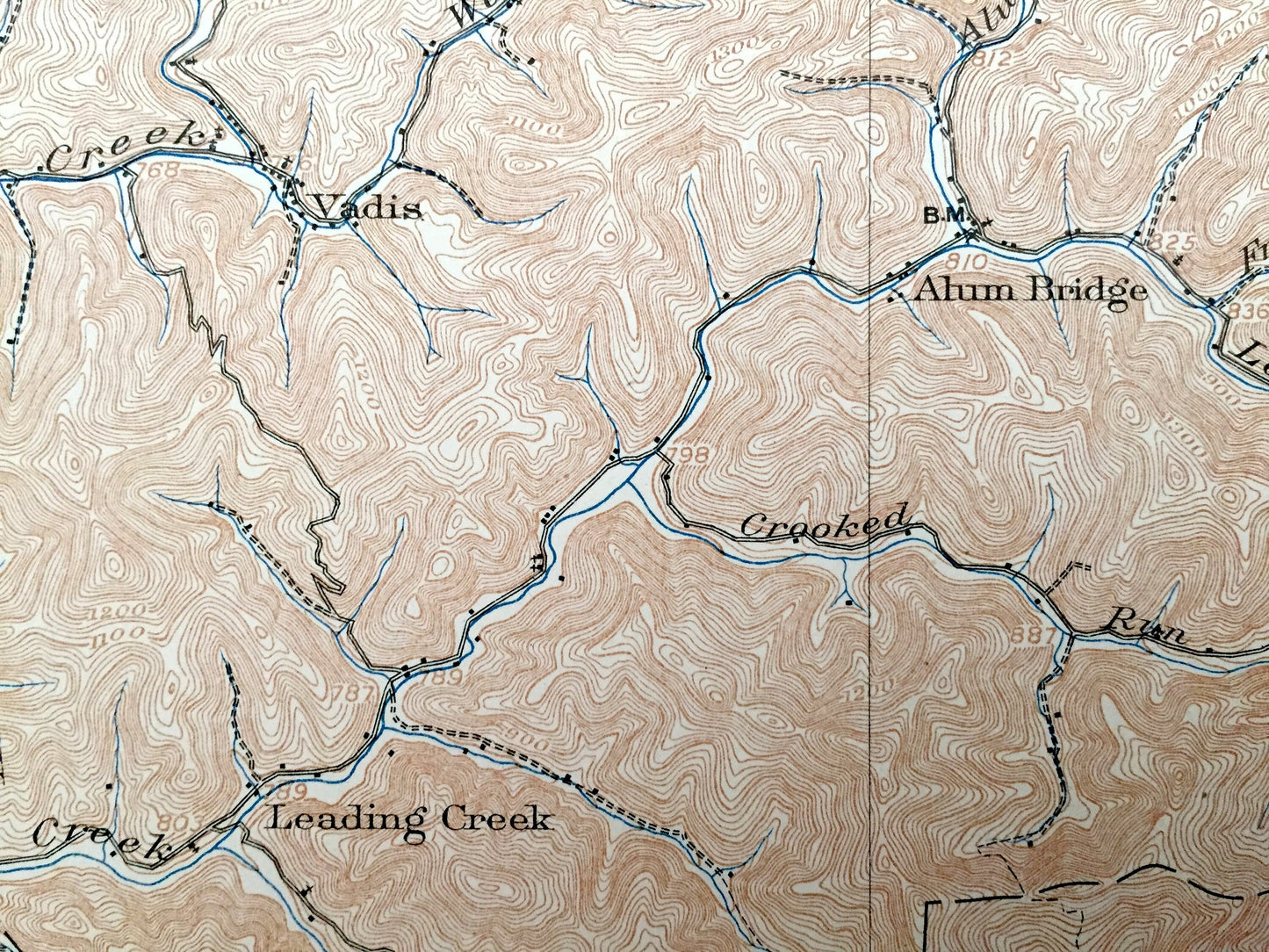 Antique Vadis, West Virginia 1904 US Geological Survey Topographic Map – Lewis County, Greenbrier, Courthouse, New Milton, Southwest, WV