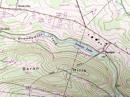 Antique Wagontown, Pennsylvania 1956 US Geological Survey Topographic Map – Chester County, Honeybrook, Wallace, Caln, West Caln, Valley, PA