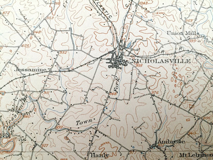 Antique Harrodsburg, Kentucky 1905 US Geological Survey Topographic Map – Mercer County, Bulgin, Cornishville, Shelby, Stanford, Perryville
